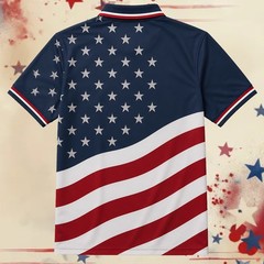 250 Years Bald Eagle US Flag Golf Polo, Patriotic 4th Of July Shirt (S-5XL)