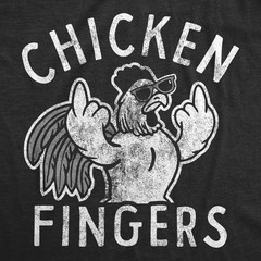 Mens Chicken Fingers T Shirt Funny Sarcastic Offensive Middle Finger Tee For