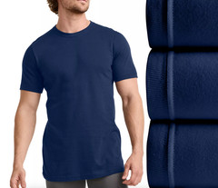 JOCKEY Mens Classic (3 PK) Navy Blue Crewneck S/S Undershirt M-2XL #9953 NIP
