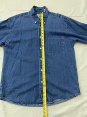 AB American Blue Mens L Blue Authentic Denim Cotton/Rayon SS Shirt