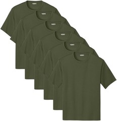 Solid Performance Military T-Shirts 100% Polyester Moisture Wicking Tee, 6-Pack