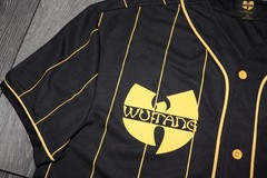 WU TANG CLAN SHIRT BASEBALL JERSEY BLACK RAP TEE HIP HOP BAND TEE BIG LOGO XS