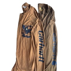 Carhartt Long Sleeve T-Shirt Bundle Mens 2XL Brown Camo Pocket Distressed 2pk