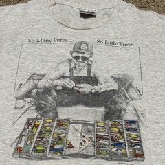 So Many Lures So Little Time Oneita Graphic T Shirt Men’s Size XXL Made In USA