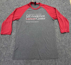 District Perfect Tri T-Shirt Mens Size M Heather Gray Red Collar Trim T Shirt