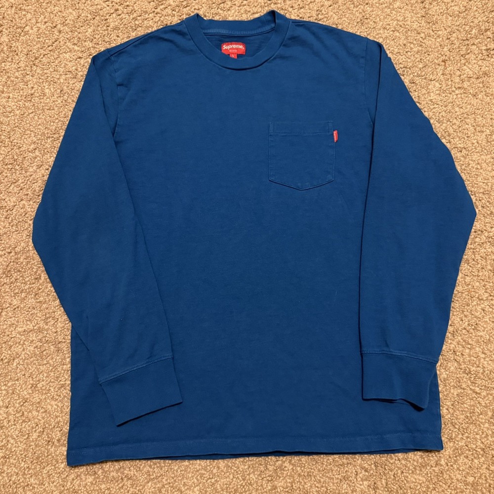 Supreme Box Long Sleeve Tee Dark Royal Size Large SS25 Worn Twice