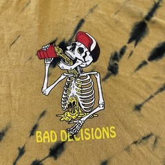 DK Bad Decisions Long Sleeve Black, Yellow Tshirt Men’s Size Large Mens Skater