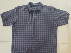 Vtg Polo Ralph Lauren Windowpane Plaid Polo Shirt Mens M Blue Graph Grid Cotton