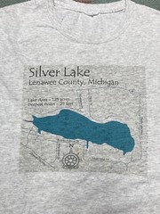 Vintage silver Lake Michigan graphic t shirt lenawee gray 90s y2k adult XL