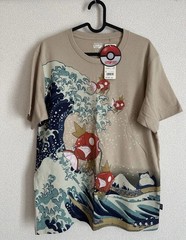 UNIQLO UTGP 2019 Pokemon Magikarp Hokusai T-Shirt Beige L Size New with Tags