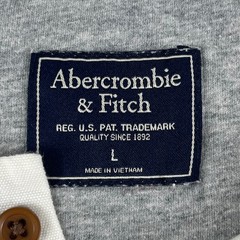 Abercrombie & Fitch Mens Large Gray Henley Long Sleeve Ribbed Knit Shirt