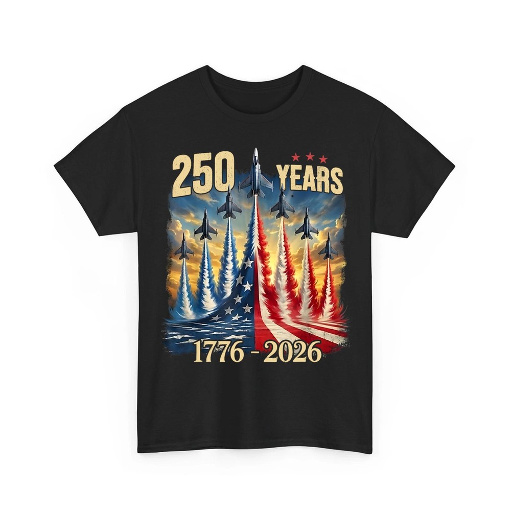 250 Years America Anniversary Fighter Jets 250th Birthday 1776-2026 T-Shirt