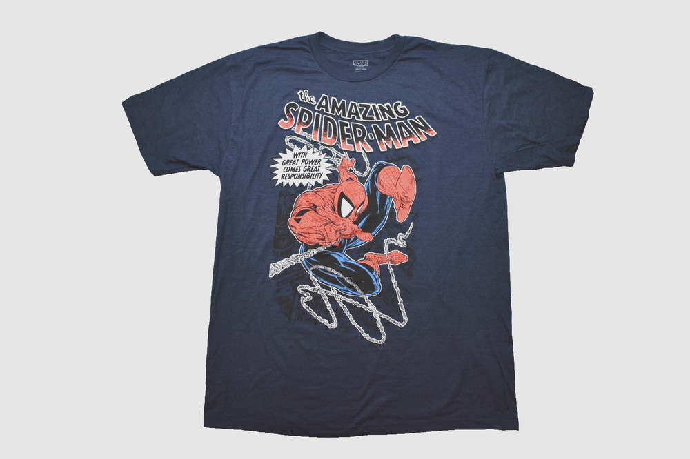 Marvel Mens Big & Tall The Amazing Spider-Man Navy Heather Shirt New LT-4XLT