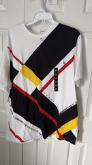 Sean John Shirt Mens XL White Yellow Dark Blue Color Block T-shirt Y2K VTG