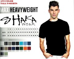Shaka Wear Mens Max Heavyweight Short Sleeve Tall T-shirt Any Color Plain