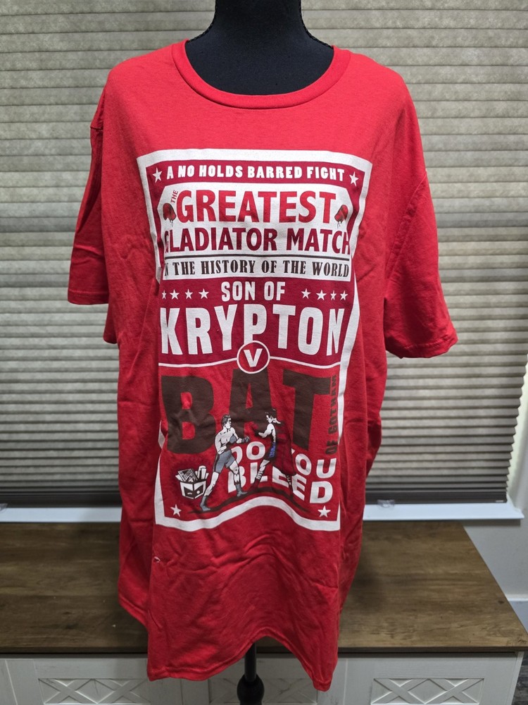 District The Concert Tee Men’s 2XL Red Batman DC Comics Graphic Crew Neck Tee