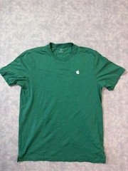 Apple Shirt Mens Small Green Logo Graphic Crew Neck Tee Tagless Technology