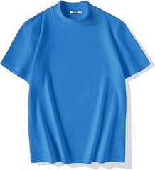 Mens Premium Cotton Short Sleeve Mock Turtleneck Half Neck Basic Tee Casual Fit