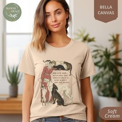 Vintage Cat Dog Retro Christian Pet Lover Graphic Gildan Tee Gift