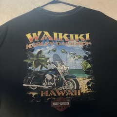 Harley Davidson Waikiki Hawaii Motorcycle Shirt Black Men’s Size 2XL