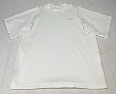 Oversized T Shirt Mens XL White Media Buttons Logo Streetwear Embroidered Crew