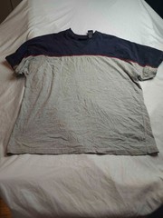 Vtg 90s Faded Glory T-Shirt Mens L Gray Colorblock Grunge Streetwear Normcore