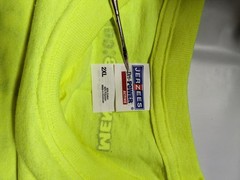 Menards Rheem Hi-Vis Neon Yellow T-Shirt 2XL Jerzees Dri-Power Active Eagle Logo