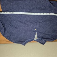 Hanes Men’s Long Sleeve Beefy Henley Shirt – Heather Navy- size XL