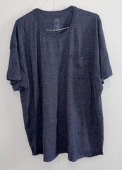 Fruit of the Loom Platinum T Shirt Men’s 3XL Blue Heather Pocket Tee