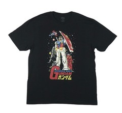 Mobile Suit Gundam New Adult T-Shirt – Trio of Mobile Suits Standing on Logo