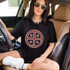 Red & White Solar Cross T-Shirt | Ancient Sun Symbol Graphic Tee Shirt