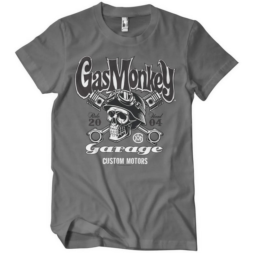 Gas Monkey Garage Custom Motors Skull T-Shirt-Cool Gas Monkey Garage T-shirt