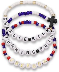 3Pcs Charlie Kirk Bracelets Freedom Turning Point 3 Pcs