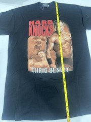 Vintage 2004 WWE Chris Benoit Hard Knocks Documentary Boot T-Shirt Wrestlemania