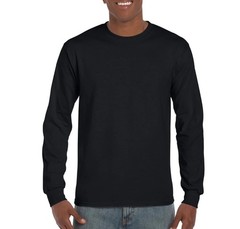 Gildan Adult Ultra Cotton Long Sleeve T-Shirt G2400 Black (4 Pack) LARGE ONLY