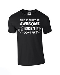 Awesome Biker TSHIRT Present Gift Birthday dad Motorbike cycle (A.BIKER,T SHIRT)