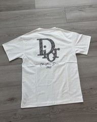 Dior Embroidered Logo White T-shirt Sz M