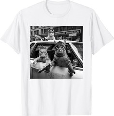 Funny Gangster Cats Street Design Funny Gangster Cat Unisex T-Shirt