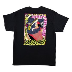Santa Cruz Rob Roskopp CRUZ CONTROL LOGO Skateboard T Shirt BLACK