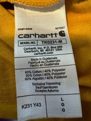 NEW Carhartt K231 Loose-Fit Heavyweight Logo Graphic T-Shirt Men’s Large Yellow