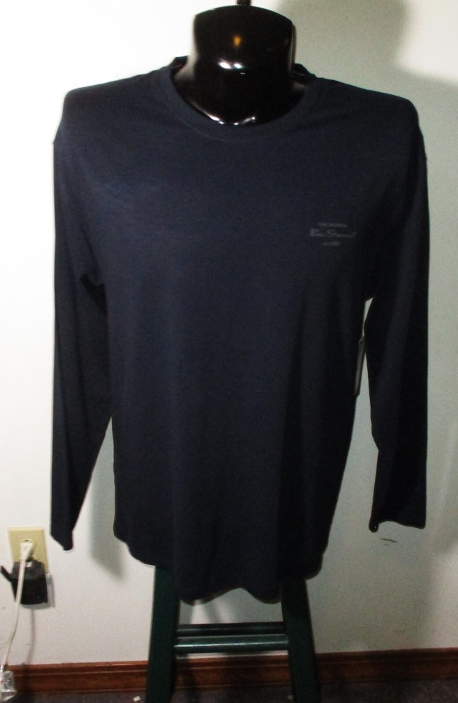 BEN SHERMAN Blue Long Sleeve Compression T-Shirt Men’s Size L NWT $49.50