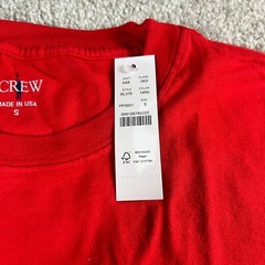 J.Crew Men’s Graphic Tee Shirt “NY Crew” Red Size Small Made In USA NWT $49.50