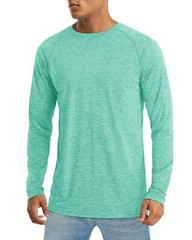 UPF50+ Mens Sun Protection Shirts Long Sleeve Quick Dry Sports Workout Fishing T