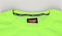 NEW Wrangler Workwear Men’s Hi-Vis Yellow Long Sleeve Pocket T-Shirt Size M