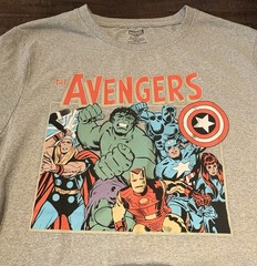 Marvel Men’s Gray Avengers Graphic Print Crewneck Short Sleeve T-Shirt L