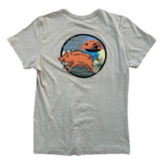 Skinny Water Culture T Shirt Mens Small Pale Yellow Graphic Featherlite Cotton