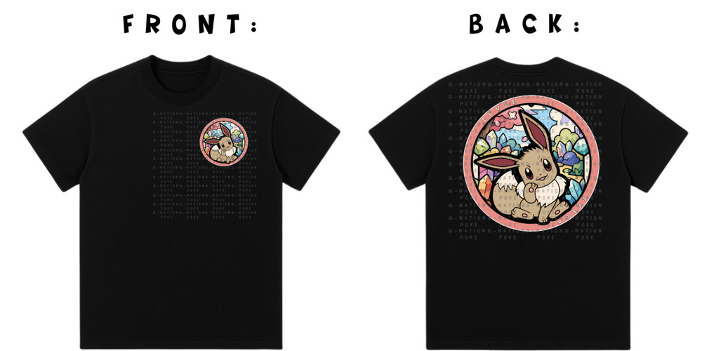 POKENATION EEVEE SHORT-SLEEVE CREW NECK TSHIRT (SHIRT IS PROCLUB)