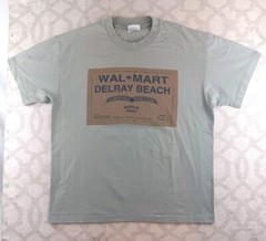 Vintage Walmart Delray Beach Shirt Large Gray Short Sleeves