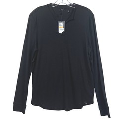 DKNY Men Black Long Sleeve Ribbed Soft Henley Shirt Size Small NWT MSRP $59.50