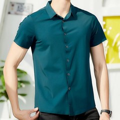 Business Ice Silk Shirt Men’s Short-sleeved Non-iron Professional White High-end